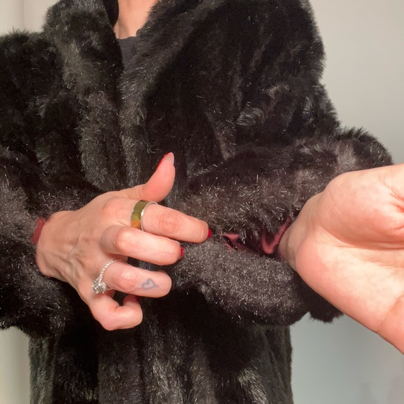 Vintage Jordache Black Faux Fur Coat - Picture 12 of 16